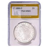 1888-O Morgan Silver Dollar PGA MS65