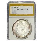 1879-S Morgan Silver Dollar PGA MS65+ PL