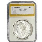 1888-O Morgan Silver Dollar PGA MS64