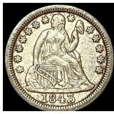 1843 Seated Liberty Dime NEARLY UNCIRCULATED