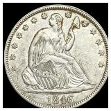 1846 Silver Seaterd Liberty Half Dollar  CLOSELY