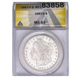 1883-O Morgan Silver Dollar ANACS MS63