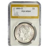 1890-CC Morgan Silver Dollar PGA MS64