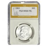1963 Franklin Half Dollar PGA MS66 FBL