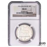 1936 Delaware Half Dollar NGC MS65