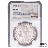 1887-O Morgan Silver Dollar NGC AU55