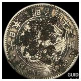 Japan Meji Period Silver 1 Yen Chopmarks NEARLY U