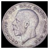 1928 Great Britain Silver Half Crown CLOSELY UNCIR
