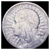 1933 Poland .1061 Silver 2 Zlote CLOSELY UNCIRCULA