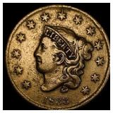 1833 Coronet Head Large Cent ABOUT  UNCIRCULATED