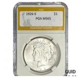 1926-S Silver Peace Dollar PGA MS65