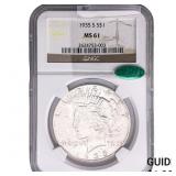 1935-S CAC Morgan Silver Dollar NGC MS61