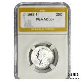 1953-S Washington Silver Quarter PGA MS66+