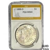 1888-O Morgan Silver Dollar PGA MS64