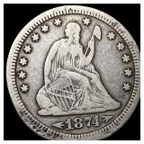 1874 Arrows Seated Liberty Quarter NICELY CIRCULAT