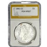 1881-CC Morgan Silver Dollar PGA MS67
