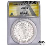1883-O Morgan Silver Dollar ANACS MS63