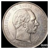1888 Denmark Christian IX 25th Ann. Silver 2 Krone