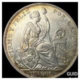 1916 Peru Silver 1 Sol UNCIRCULATED