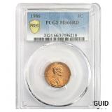 1986 Wheat Cent PCGS MS66 RD