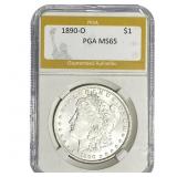 1890-O Morgan Silver Dollar PGA MS65
