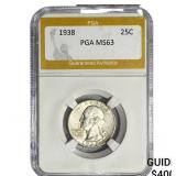 1938 Washington Silver Quarter PGA MS63