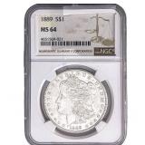 1889 Morgan Silver Dollar NGC MS64