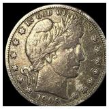1909-S Silver Barber Half Dollar ABOUT UNCIRCULATE