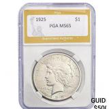 1925 Silver Peace Dollar PGA MS65