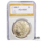 1888-O Morgan Silver Dollar PGA MS64