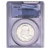 1963-D Franklin Half Dollar PCGS MS65 FBL