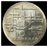 1967 Finland Silver 10 Markaa CLOSELY UNCIRCULATED