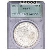 1885-O Morgan Silver Dollar PCGS MS63