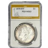 1878 8TF Morgan Silver Dollar PGA MS63