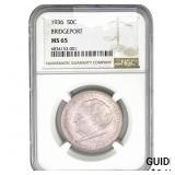 1936 Bridgeport Half Dollar NGC MS65