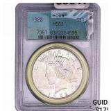 1922 Silver Peace Dollar PCGS MS63