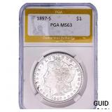 1897-S Morgan Silver Dollar PGA MS63