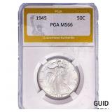 1945 Walking Liberty Half Dollar PGA MS66