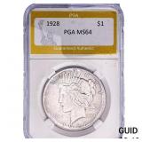 1928 Silver Peace Dollar PGA MS64