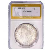 1878 8TF Morgan Silver Dollar PGA MS63