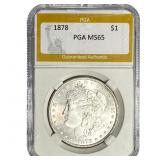 1878 Morgan Silver Dollar PGA MS65