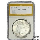 1928 Silver Peace Dollar PGA MS66