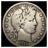 1911-D Silver Barber Half Dollar NICELY  CIRCULAT