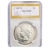 1927-S Silver Peace Dollar PGA AU58