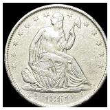 1861-O Silver Seated Liberty Half Dollar  CLOSELY