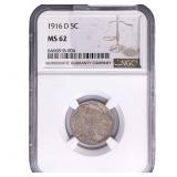 1916-D Buffalo Nickel NGC MS62