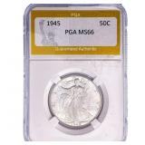 1945 Walking Liberty Half Dollar PGA MS66