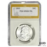1963-D Franklin Half Dollar PGA MS66 FBL