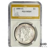 1890-CC Morgan Silver Dollar PGA MS64