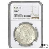 1921-D Morgan Silver Dollar NGC MS63